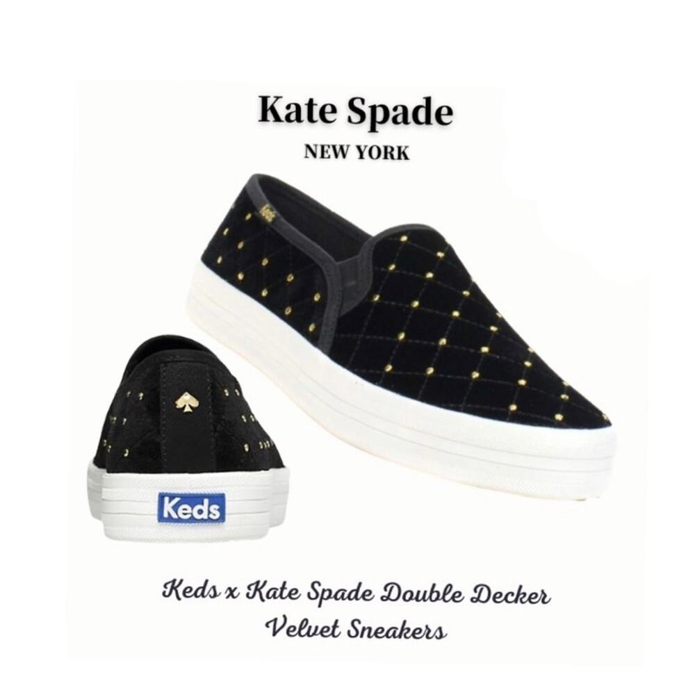 MSRP $95 Kate Spade New York Round Toe Rubber Sole Casual Logo Sneakers Size 7